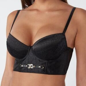 Intimissimi Sofia Balconette Longline Bra / Top – Black – Size 34–36C